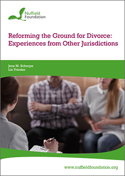 Jens Scherpe research published by Nuffield Foundation: 'Reforming the Ground for Divorce: Experiences from Other Jurisdictions'